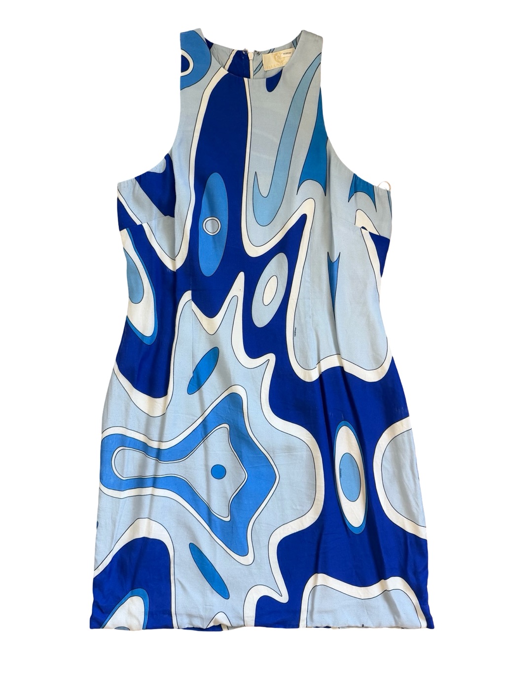 Sara Battaglia Blue Patterned Dress Pucci Style 44/Us 8